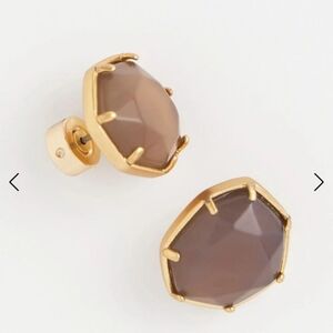 Chico's Grey Agate Stone Stud Earrings